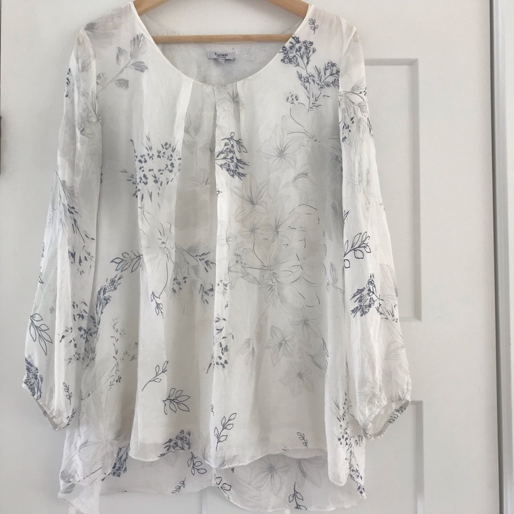 Rosemarie Italian Floral Print Silk Blouse